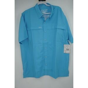 GameGuard MicroFiber Shirt Mens 2XL BlueWave Fishing Short Sleeve UPF 50